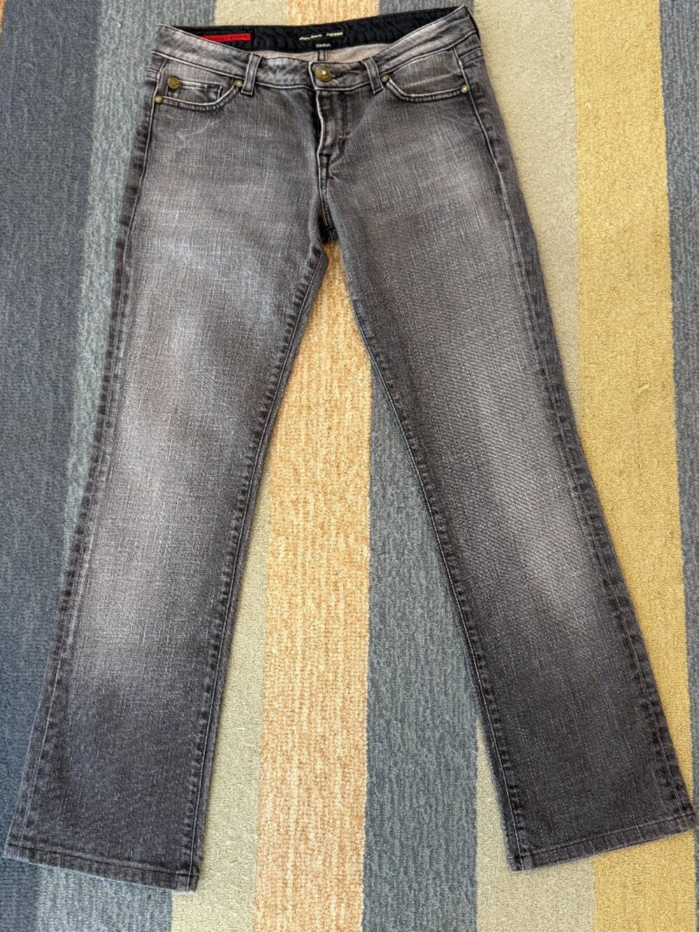 Guess Jeans Premium Stretch Bootcut Gray Wash Logo Pocket Jeans Size 29